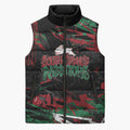 Personalized South Sydney Rabbitohs Sleeveless Puffer Jacket Graffiti Grunge Abstract Urban Street Style Design