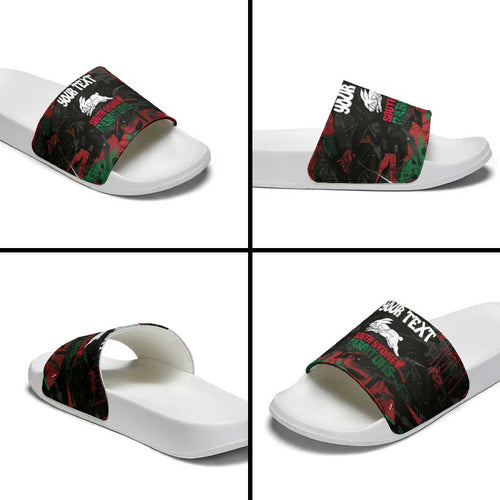 Personalized South Sydney Rabbitohs Slide Sandals Graffiti Grunge Abstract Urban Street Style Design