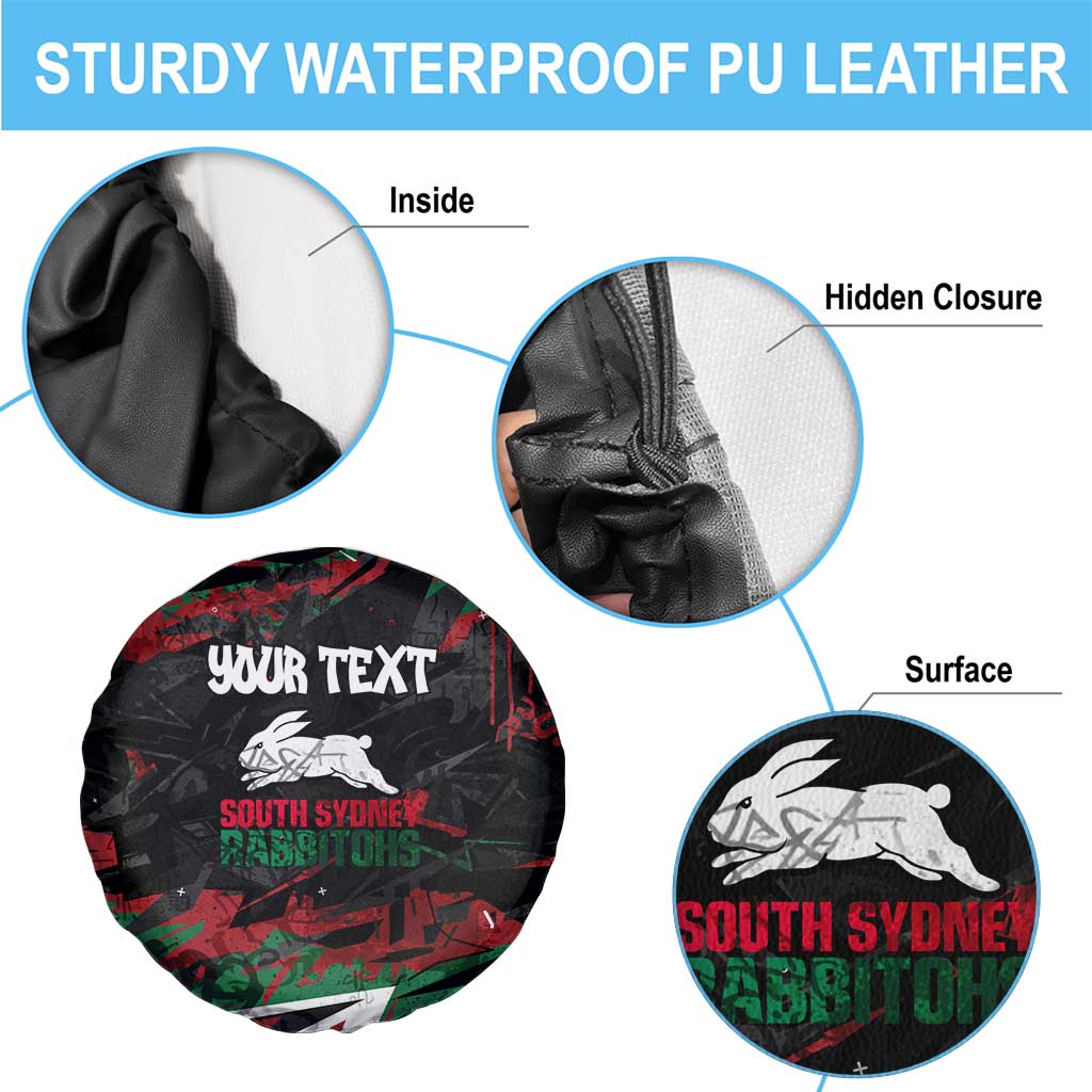 Personalized South Sydney Rabbitohs Spare Tire Cover Graffiti Grunge Abstract Urban Street Style Design