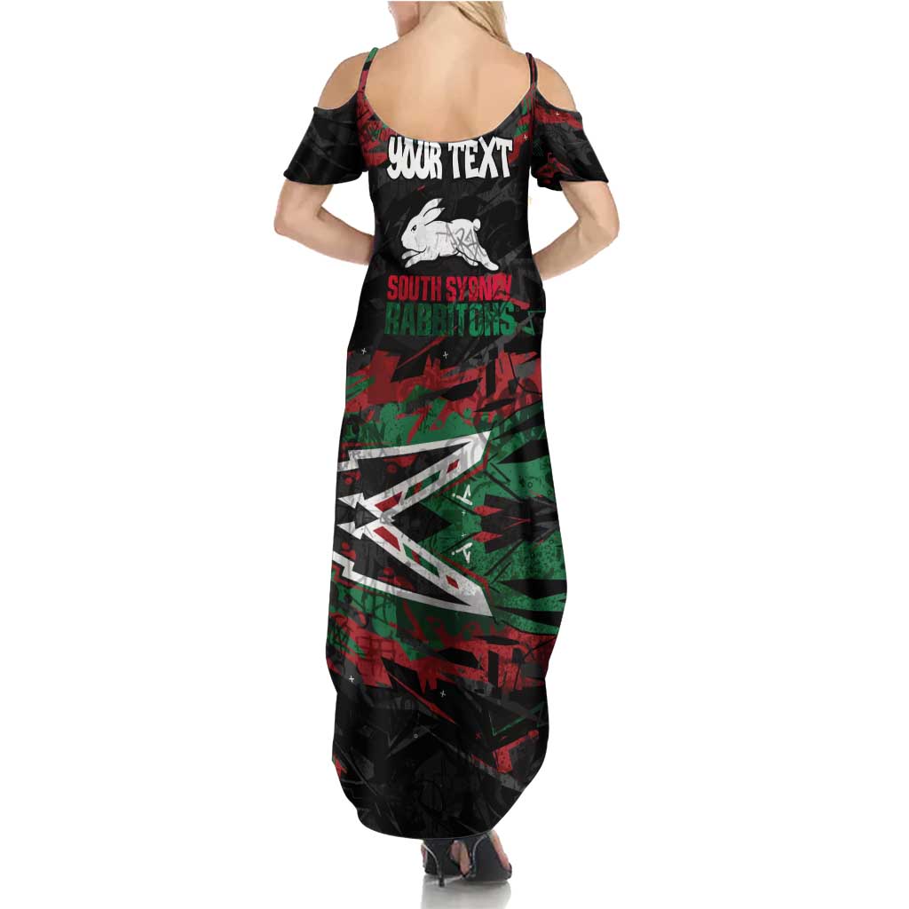 Personalized South Sydney Rabbitohs Summer Maxi Dress Graffiti Grunge Abstract Urban Street Style Design
