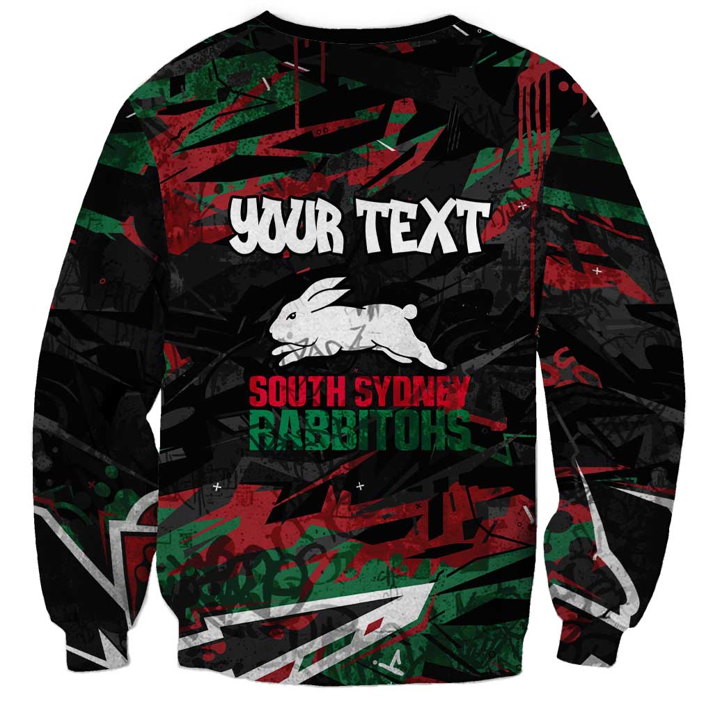 Personalized South Sydney Rabbitohs Sweatshirt Graffiti Grunge Abstract Urban Street Style Design