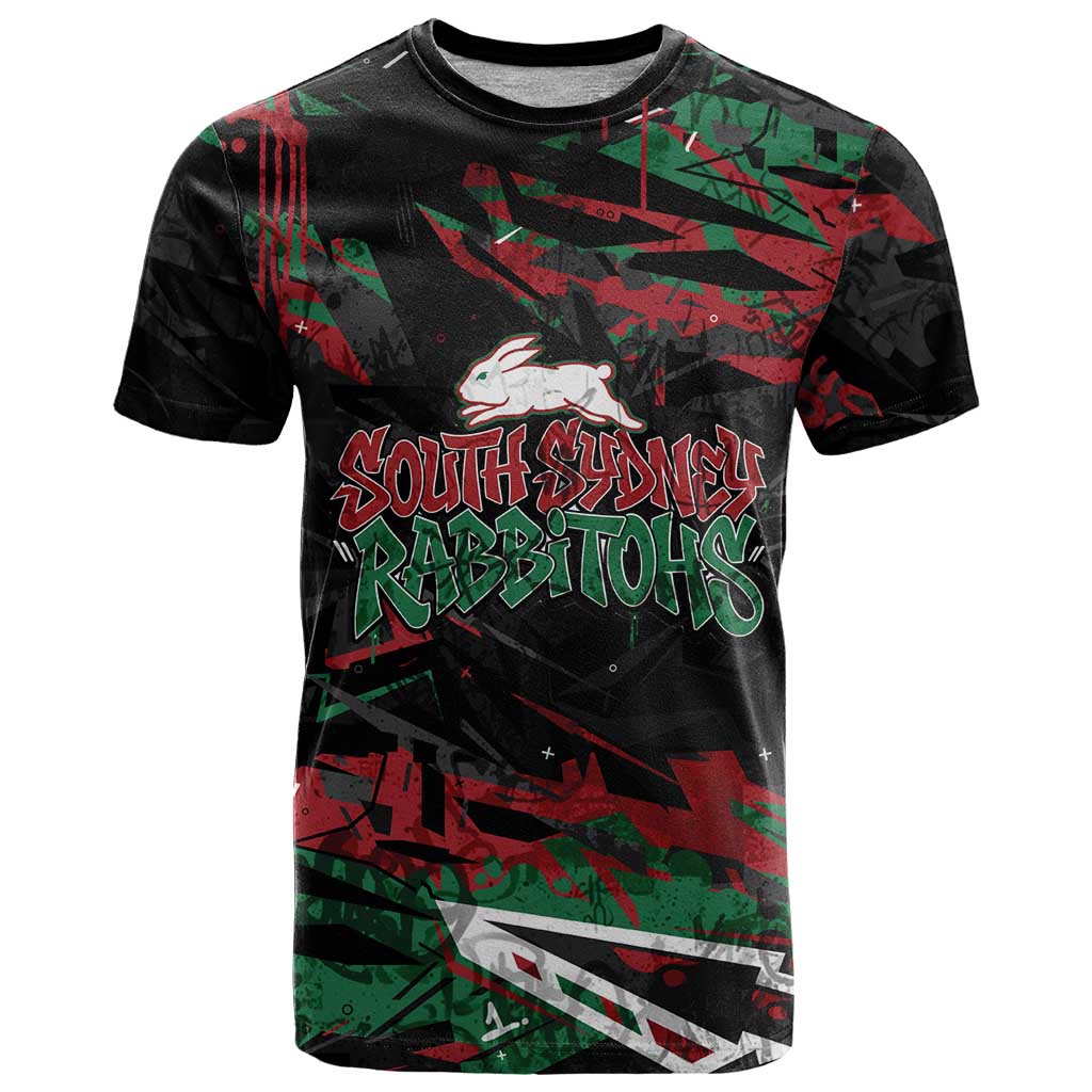 Personalized South Sydney Rabbitohs T Shirt Graffiti Grunge Abstract Urban Street Style Design