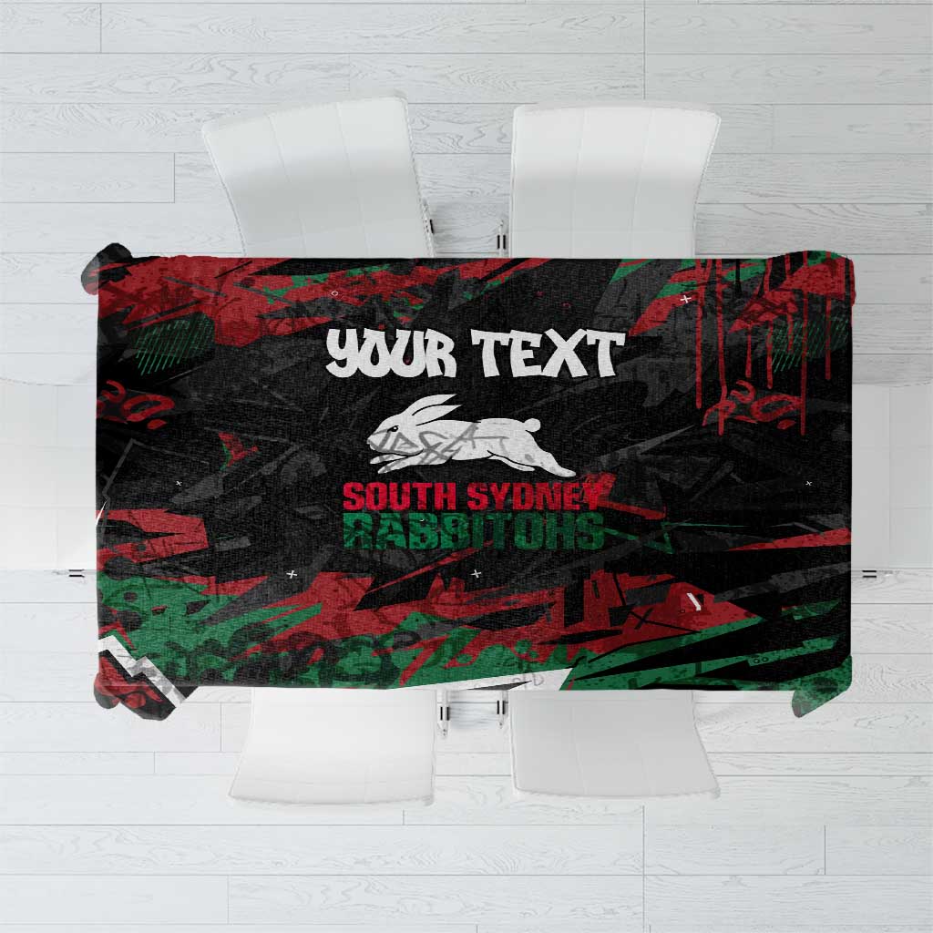 Personalized South Sydney Rabbitohs Tablecloth Graffiti Grunge Abstract Urban Street Style Design