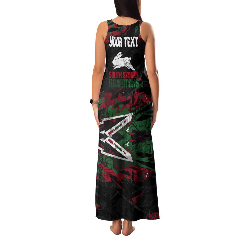 Personalized South Sydney Rabbitohs Tank Maxi Dress Graffiti Grunge Abstract Urban Street Style Design