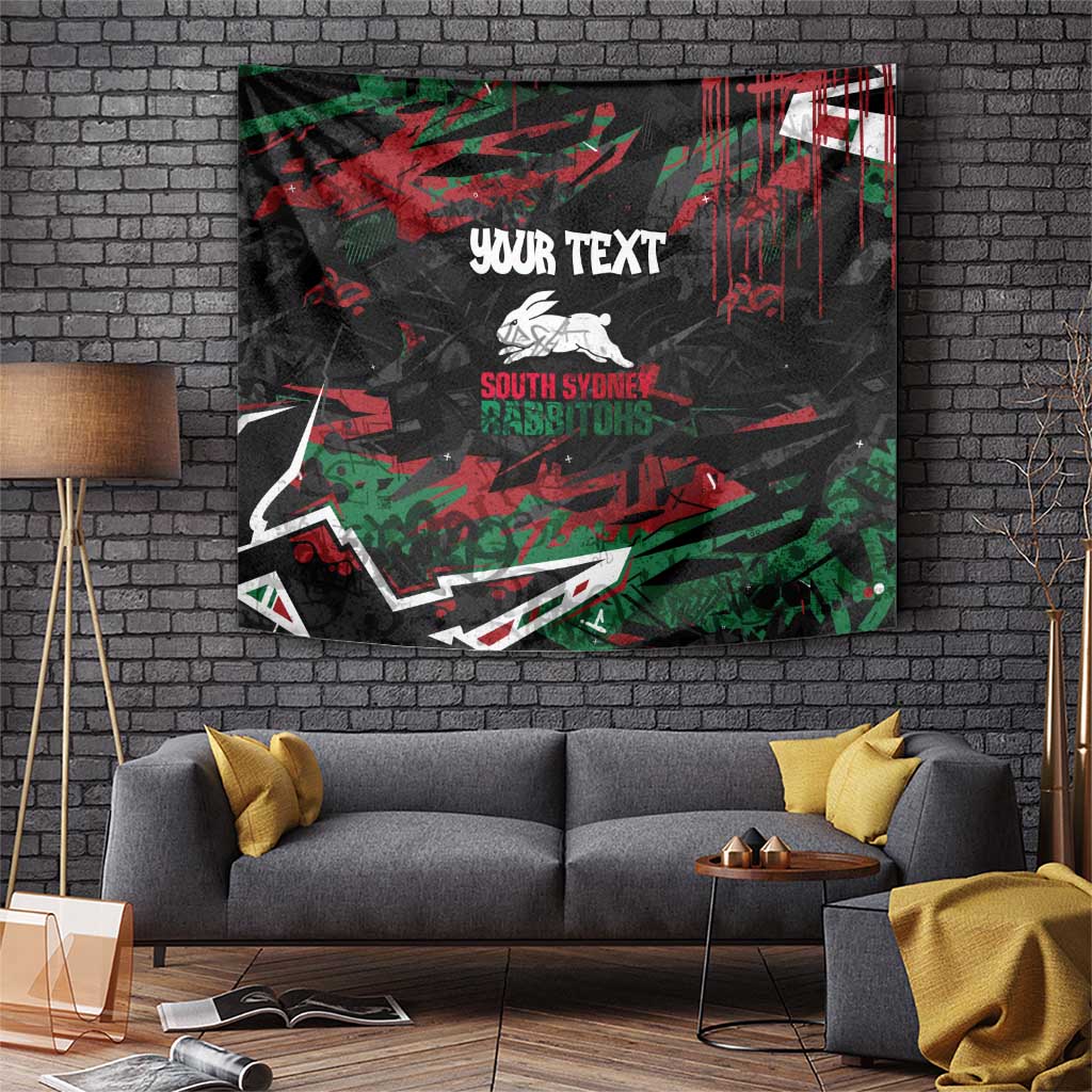 Personalized South Sydney Rabbitohs Tapestry Graffiti Grunge Abstract Urban Street Style Design