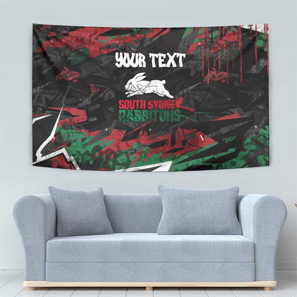 Personalized South Sydney Rabbitohs Tapestry Graffiti Grunge Abstract Urban Street Style Design