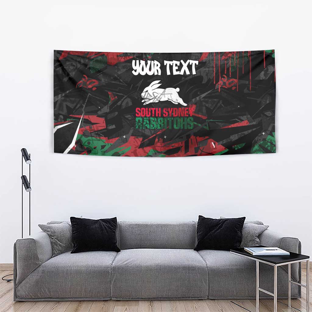 Personalized South Sydney Rabbitohs Tapestry Graffiti Grunge Abstract Urban Street Style Design