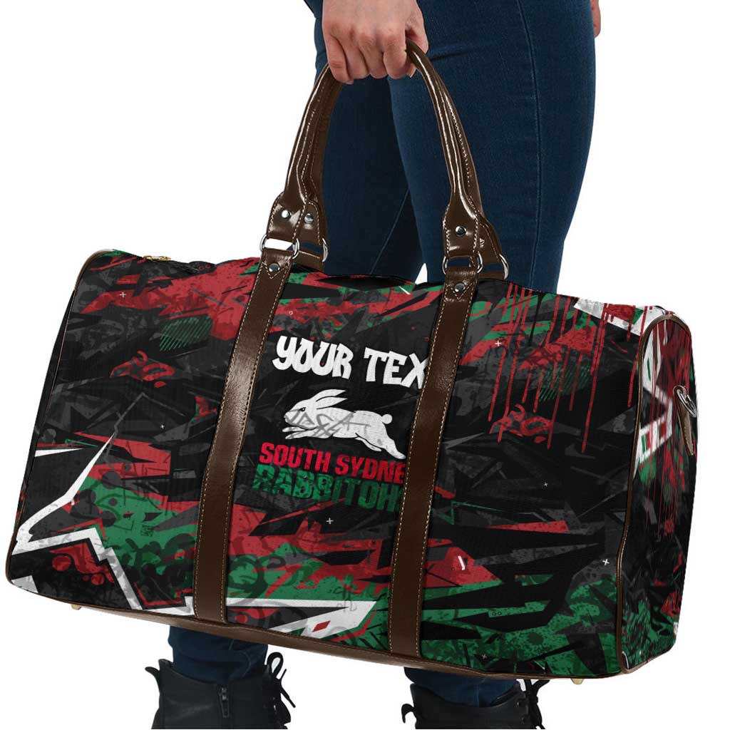 Personalized South Sydney Rabbitohs Travel Bag Graffiti Grunge Abstract Urban Street Style Design