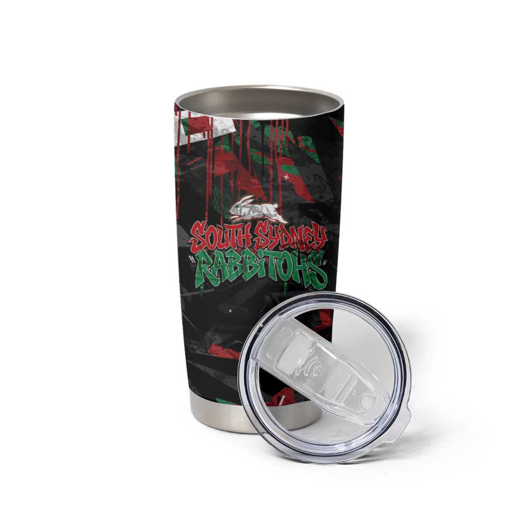 Personalized South Sydney Rabbitohs Tumbler Cup Graffiti Grunge Abstract Urban Street Style Design