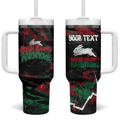Personalized South Sydney Rabbitohs Tumbler With Handle Graffiti Grunge Abstract Urban Street Style Design