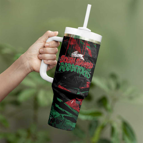 Personalized South Sydney Rabbitohs Tumbler With Handle Graffiti Grunge Abstract Urban Street Style Design