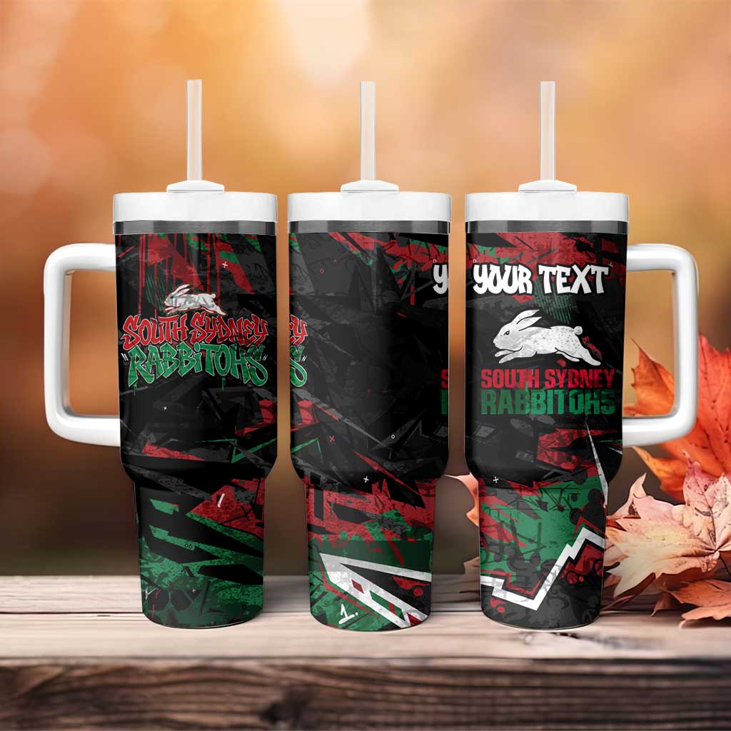 Personalized South Sydney Rabbitohs Tumbler With Handle Graffiti Grunge Abstract Urban Street Style Design