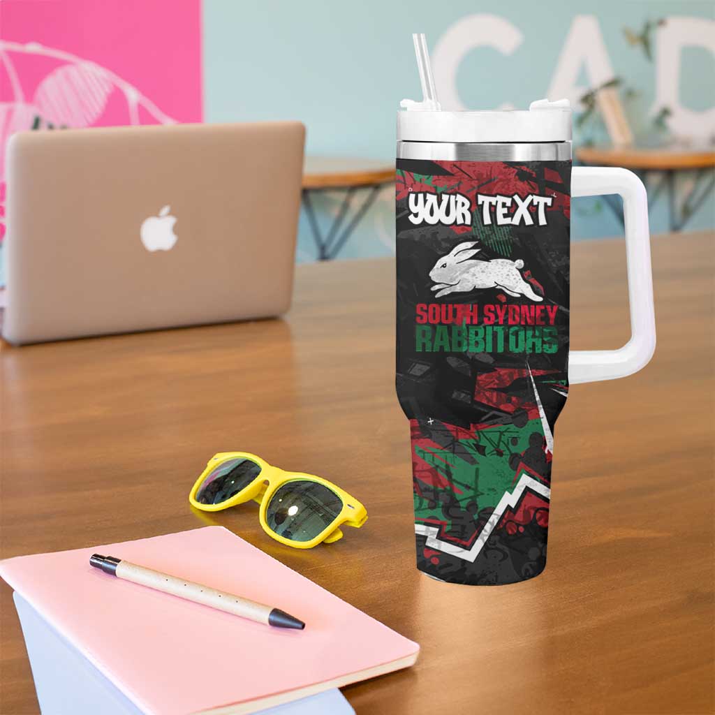 Personalized South Sydney Rabbitohs Tumbler With Handle Graffiti Grunge Abstract Urban Street Style Design