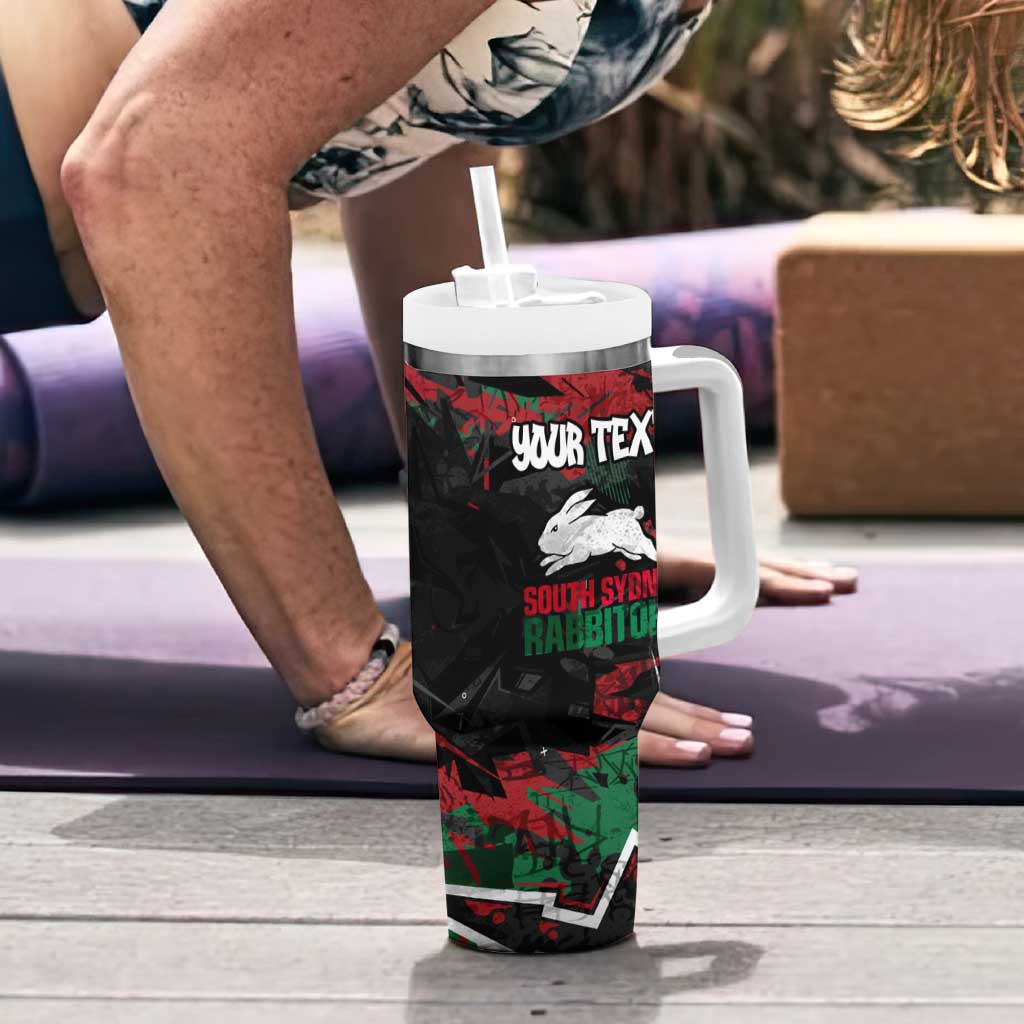 Personalized South Sydney Rabbitohs Tumbler With Handle Graffiti Grunge Abstract Urban Street Style Design