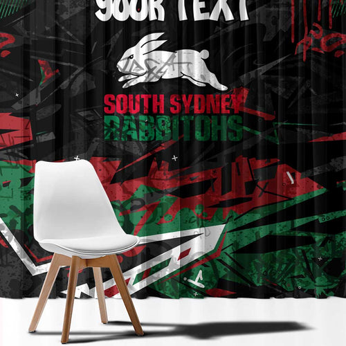 Personalized South Sydney Rabbitohs Window Curtain Graffiti Grunge Abstract Urban Street Style Design