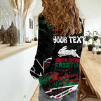 Personalized South Sydney Rabbitohs Women Casual Shirt Graffiti Grunge Abstract Urban Street Style Design