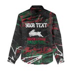Personalized South Sydney Rabbitohs Women Casual Shirt Graffiti Grunge Abstract Urban Street Style Design