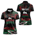 Personalized South Sydney Rabbitohs Women Polo Shirt Graffiti Grunge Abstract Urban Street Style Design