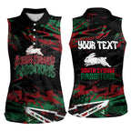 Personalized South Sydney Rabbitohs Women Sleeveless Polo Shirt Graffiti Grunge Abstract Urban Street Style Design