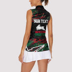Personalized South Sydney Rabbitohs Women Sleeveless Polo Shirt Graffiti Grunge Abstract Urban Street Style Design