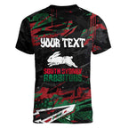 Personalized South Sydney Rabbitohs Women V-Neck T-Shirt Graffiti Grunge Abstract Urban Street Style Design