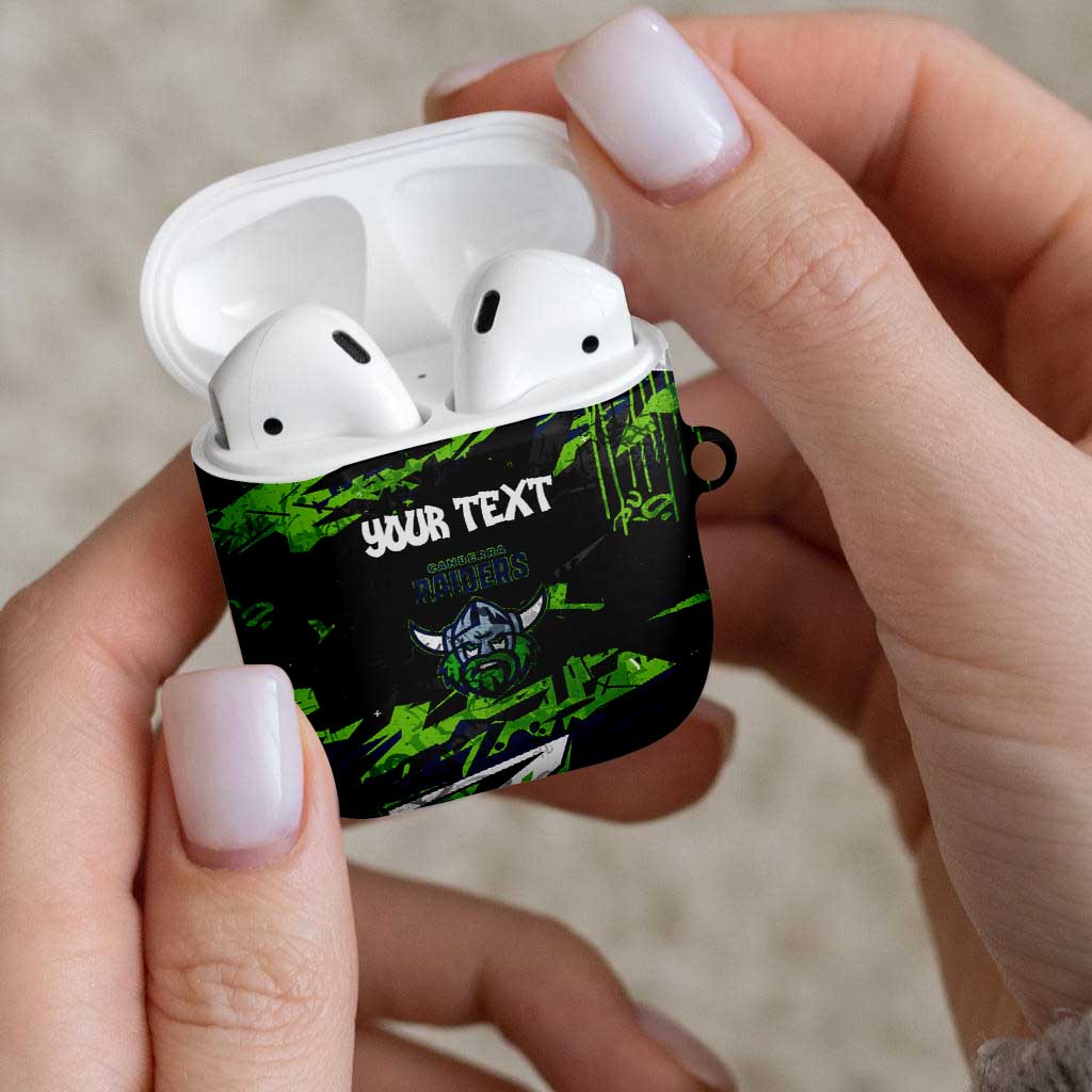 Personalized Canberra Raiders AirPods Case Graffiti Grunge Abstract Urban Street Style Design