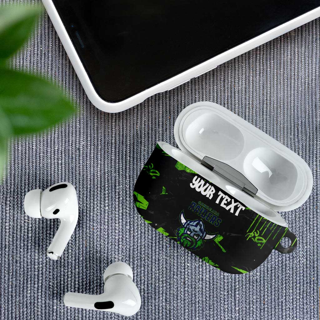 Personalized Canberra Raiders AirPods Case Graffiti Grunge Abstract Urban Street Style Design