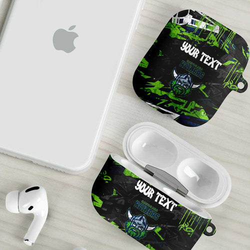 Personalized Canberra Raiders AirPods Case Graffiti Grunge Abstract Urban Street Style Design