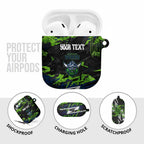 Personalized Canberra Raiders AirPods Case Graffiti Grunge Abstract Urban Street Style Design
