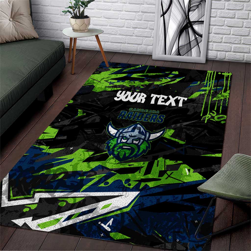 Personalized Canberra Raiders Area Rug Graffiti Grunge Abstract Urban Street Style Design