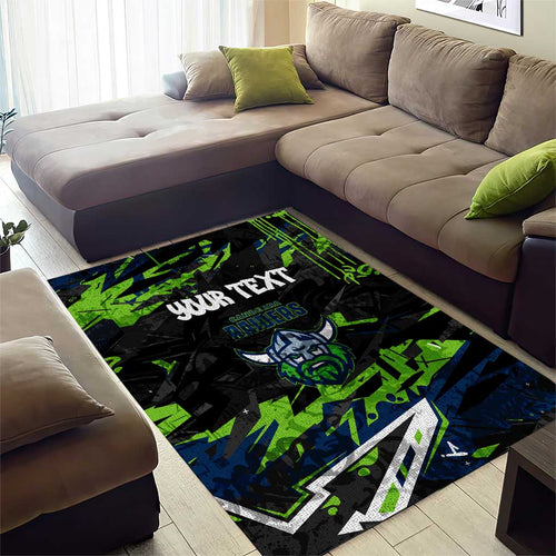 Personalized Canberra Raiders Area Rug Graffiti Grunge Abstract Urban Street Style Design