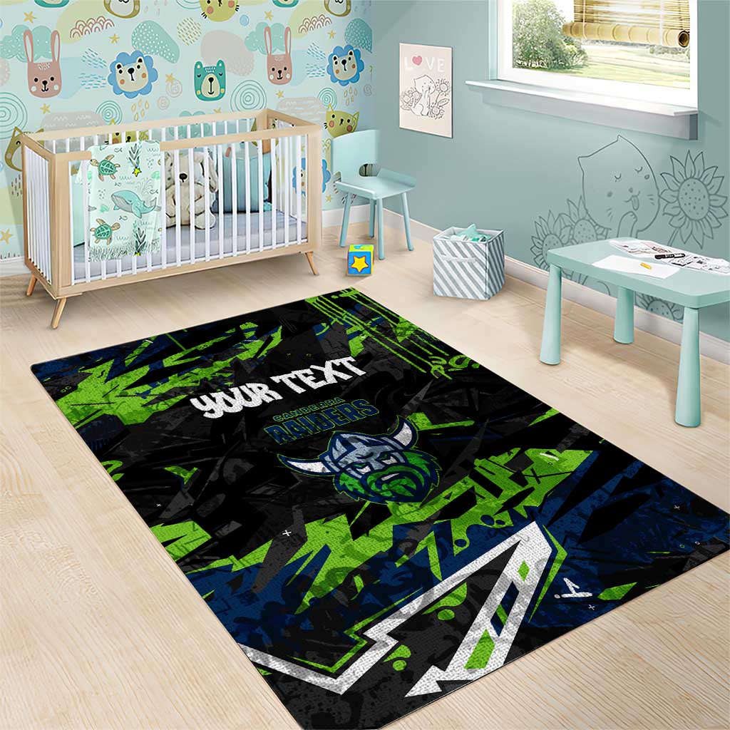 Personalized Canberra Raiders Area Rug Graffiti Grunge Abstract Urban Street Style Design