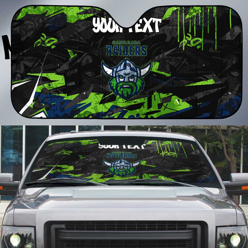 Personalized Canberra Raiders Auto Sun Shade Graffiti Grunge Abstract Urban Street Style Design