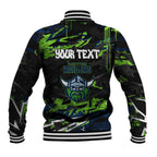 Personalized Canberra Raiders Baseball Jacket Graffiti Grunge Abstract Urban Street Style Design
