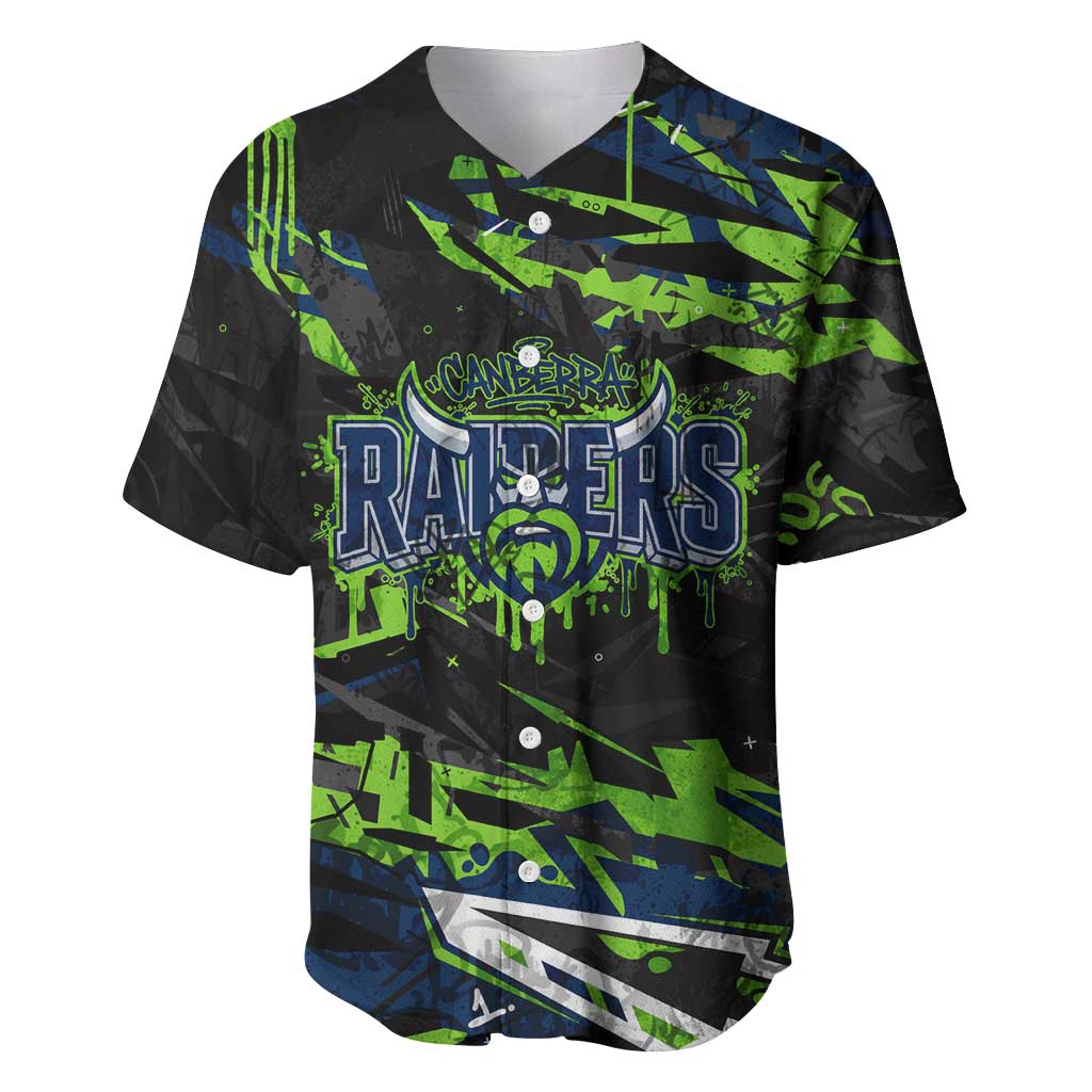 Personalized Canberra Raiders Baseball Jersey Graffiti Grunge Abstract Urban Street Style Design