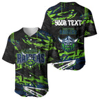 Personalized Canberra Raiders Baseball Jersey Graffiti Grunge Abstract Urban Street Style Design