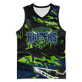 Personalized Canberra Raiders Basketball Jersey Graffiti Grunge Abstract Urban Street Style Design