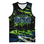 Personalized Canberra Raiders Basketball Jersey Graffiti Grunge Abstract Urban Street Style Design