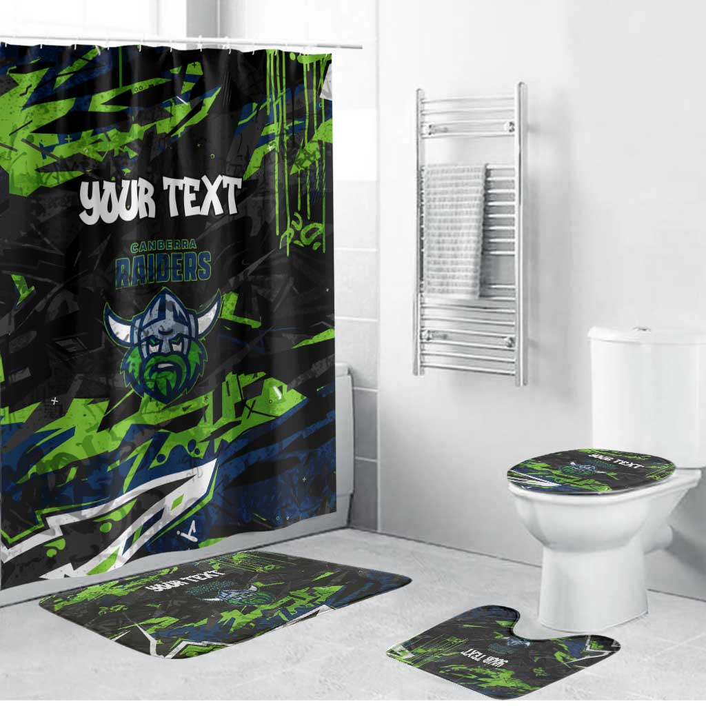 Personalized Canberra Raiders Bathroom Set Graffiti Grunge Abstract Urban Street Style Design