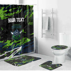 Personalized Canberra Raiders Bathroom Set Graffiti Grunge Abstract Urban Street Style Design