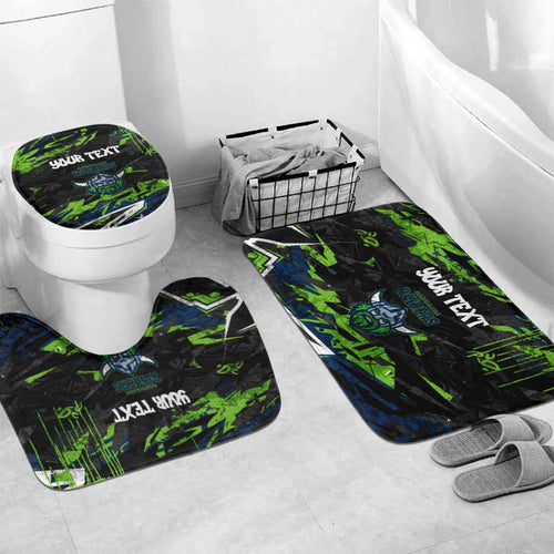 Personalized Canberra Raiders Bathroom Set Graffiti Grunge Abstract Urban Street Style Design