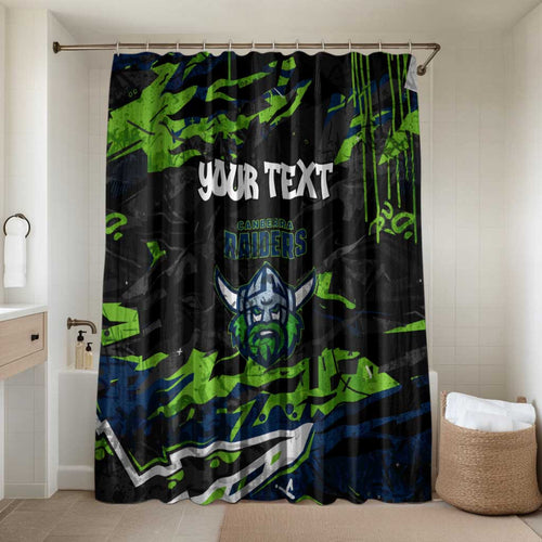 Personalized Canberra Raiders Bathroom Set Graffiti Grunge Abstract Urban Street Style Design