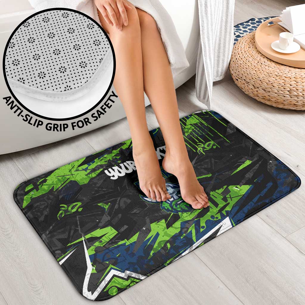 Personalized Canberra Raiders Bathroom Set Graffiti Grunge Abstract Urban Street Style Design