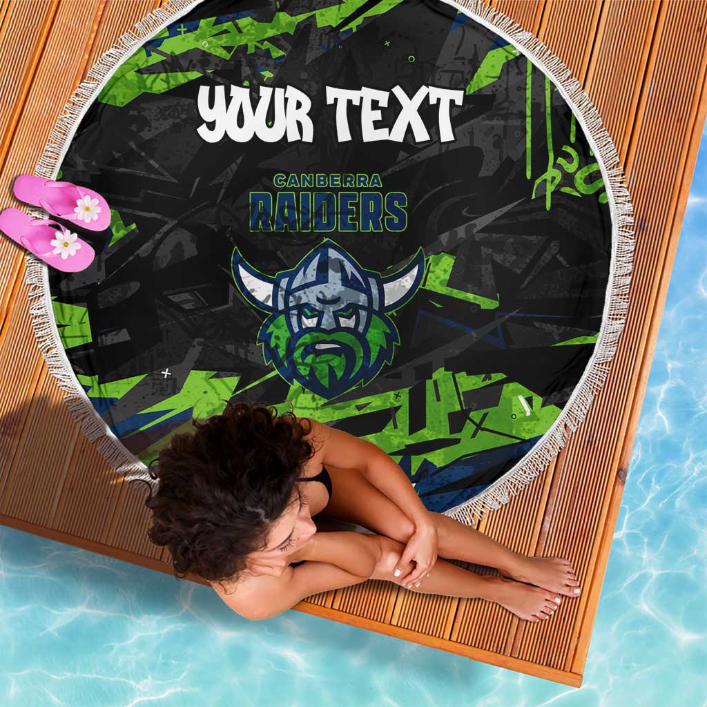 Personalized Canberra Raiders Beach Blanket Graffiti Grunge Abstract Urban Street Style Design
