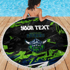 Personalized Canberra Raiders Beach Blanket Graffiti Grunge Abstract Urban Street Style Design