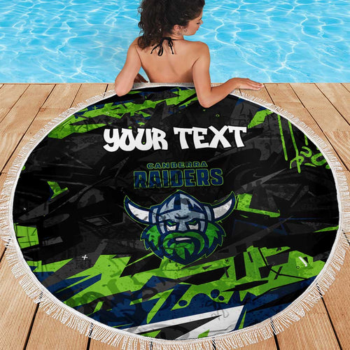 Personalized Canberra Raiders Beach Blanket Graffiti Grunge Abstract Urban Street Style Design