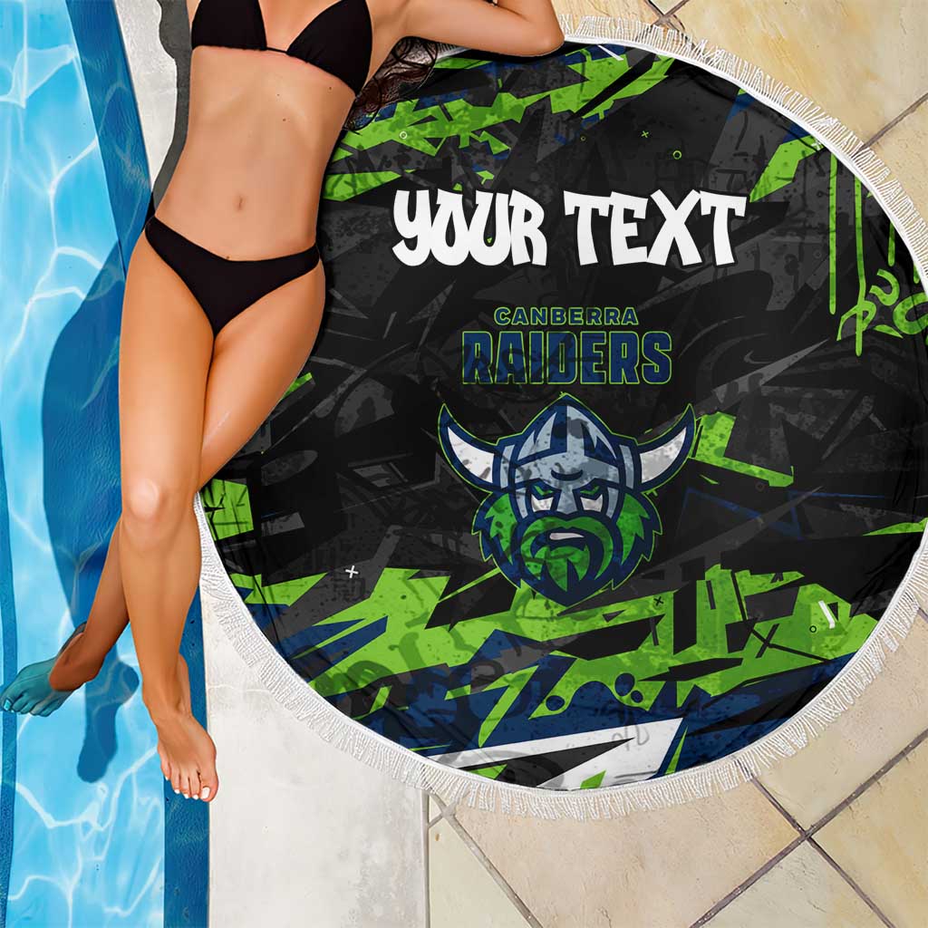 Personalized Canberra Raiders Beach Blanket Graffiti Grunge Abstract Urban Street Style Design
