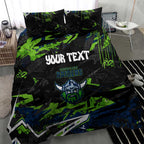 Personalized Canberra Raiders Bedding Set Graffiti Grunge Abstract Urban Street Style Design