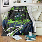 Personalized Canberra Raiders Blanket Graffiti Grunge Abstract Urban Street Style Design