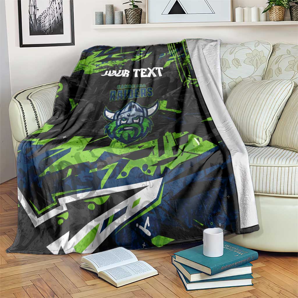 Personalized Canberra Raiders Blanket Graffiti Grunge Abstract Urban Street Style Design